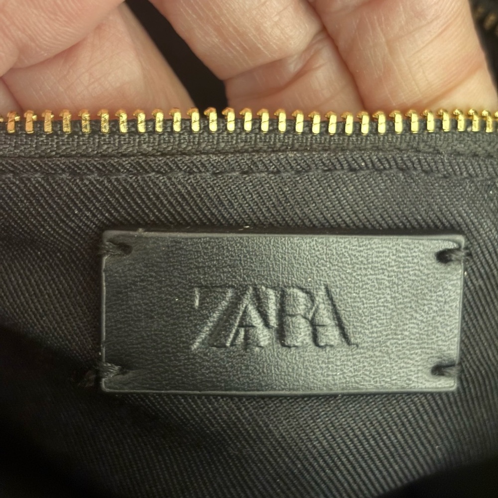 Zara Double Handle Black City Bag - Picture 3 of 9